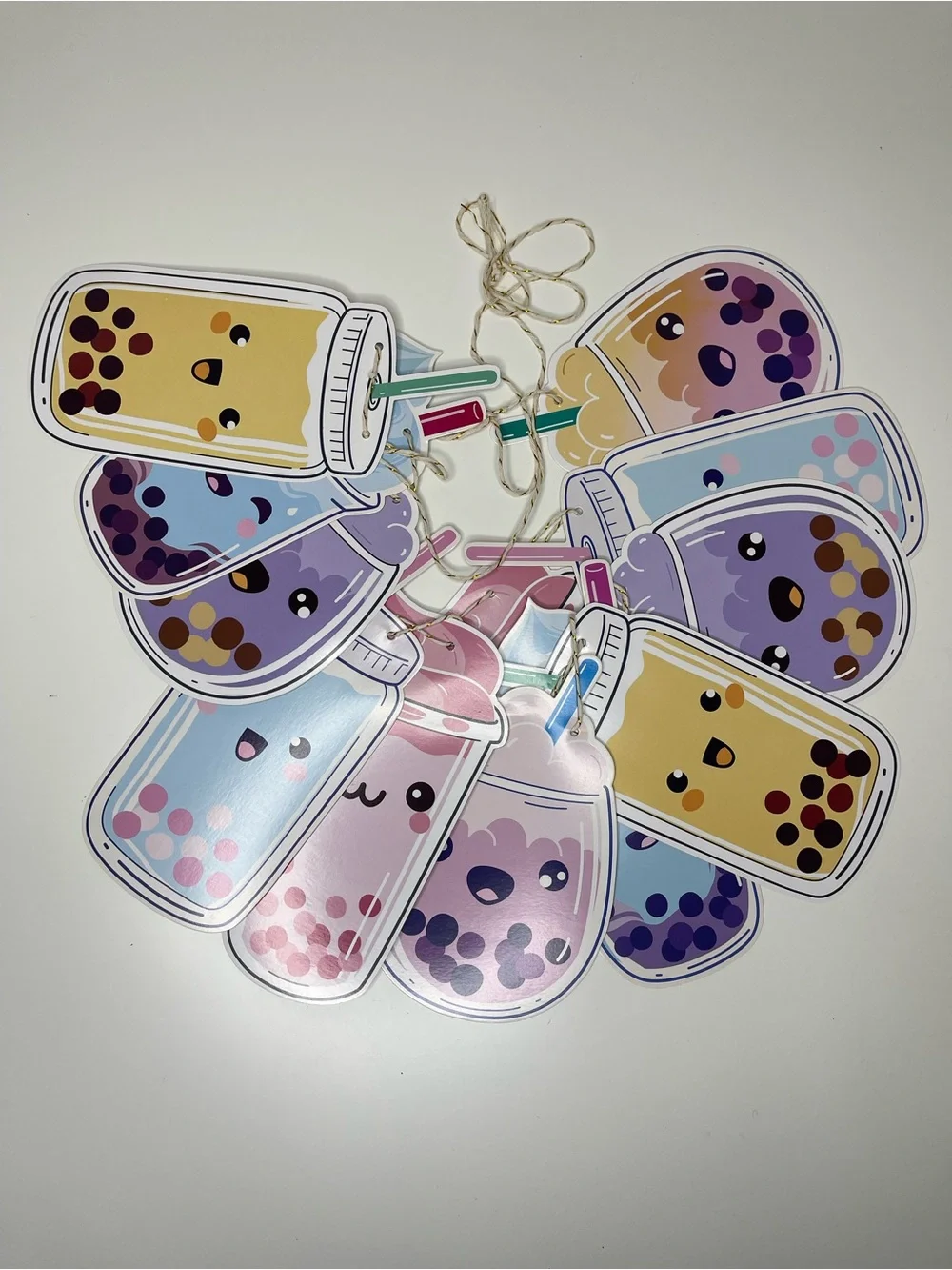 Boba Tea Party Paper Banner Garland / Streamer for All Events Kawaii Party Decor